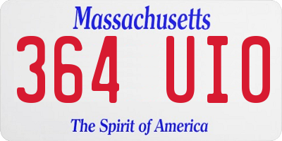 MA license plate 364UI0