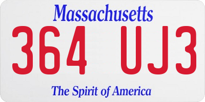 MA license plate 364UJ3