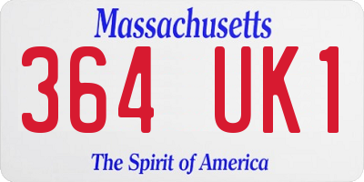 MA license plate 364UK1