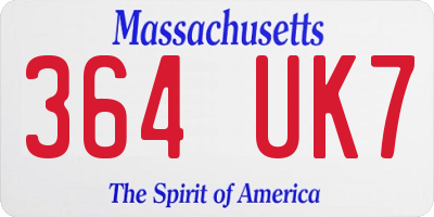 MA license plate 364UK7
