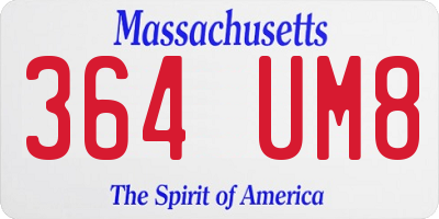 MA license plate 364UM8