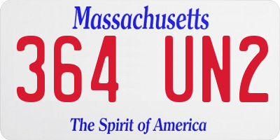 MA license plate 364UN2