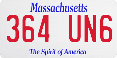 MA license plate 364UN6
