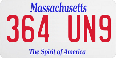 MA license plate 364UN9