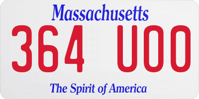 MA license plate 364UO0