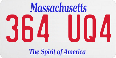 MA license plate 364UQ4