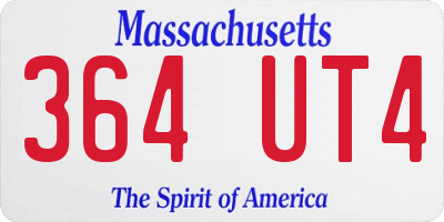 MA license plate 364UT4