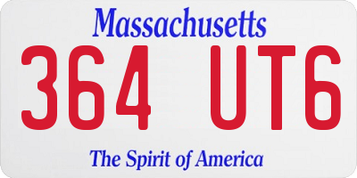 MA license plate 364UT6