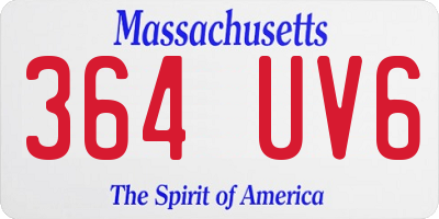 MA license plate 364UV6