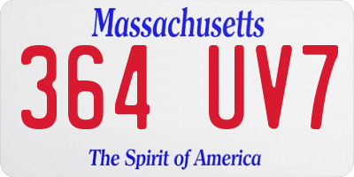MA license plate 364UV7