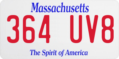 MA license plate 364UV8