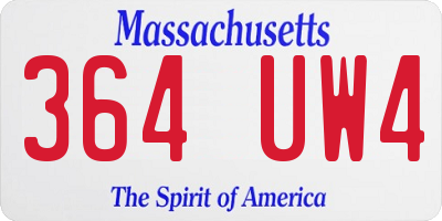 MA license plate 364UW4