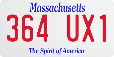 MA license plate 364UX1