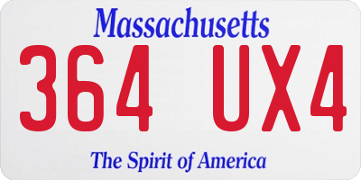 MA license plate 364UX4
