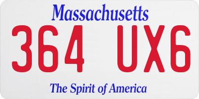 MA license plate 364UX6