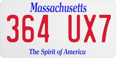 MA license plate 364UX7