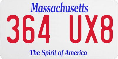 MA license plate 364UX8