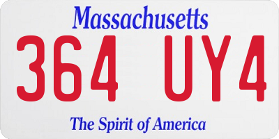 MA license plate 364UY4