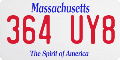 MA license plate 364UY8