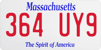 MA license plate 364UY9