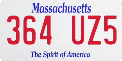 MA license plate 364UZ5