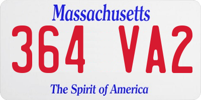 MA license plate 364VA2