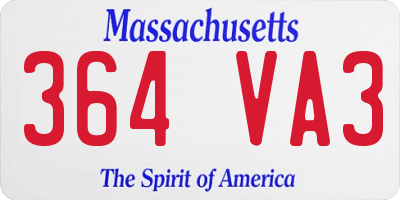 MA license plate 364VA3