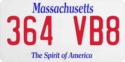 MA license plate 364VB8