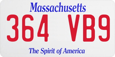 MA license plate 364VB9