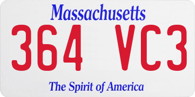MA license plate 364VC3