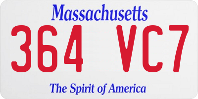 MA license plate 364VC7