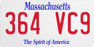 MA license plate 364VC9