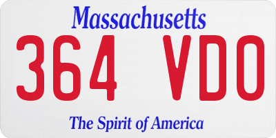 MA license plate 364VD0
