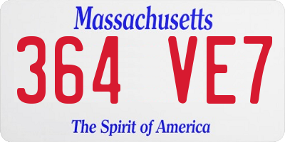 MA license plate 364VE7