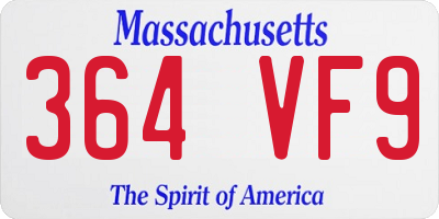 MA license plate 364VF9