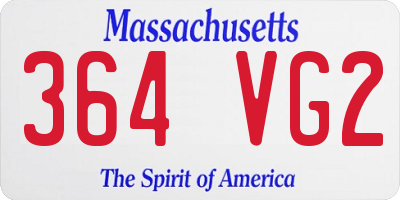 MA license plate 364VG2