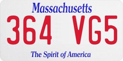 MA license plate 364VG5