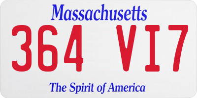 MA license plate 364VI7