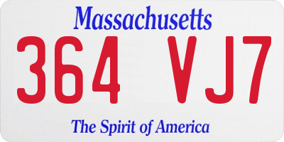 MA license plate 364VJ7