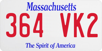 MA license plate 364VK2