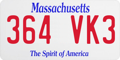 MA license plate 364VK3