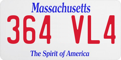 MA license plate 364VL4