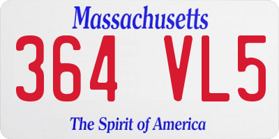 MA license plate 364VL5
