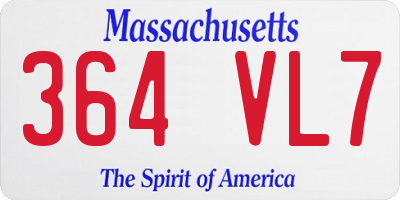 MA license plate 364VL7