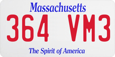 MA license plate 364VM3