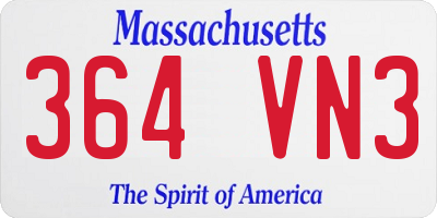 MA license plate 364VN3