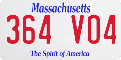 MA license plate 364VO4
