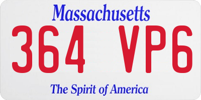 MA license plate 364VP6