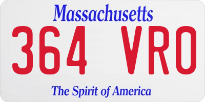 MA license plate 364VR0