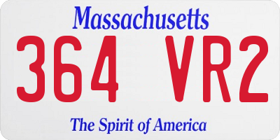 MA license plate 364VR2